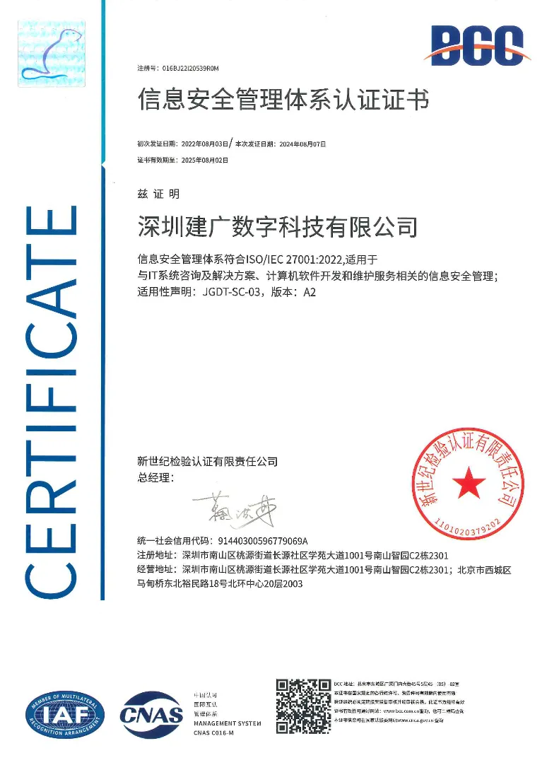 信息安全管理体系（ISO/IEC 27001:2022）