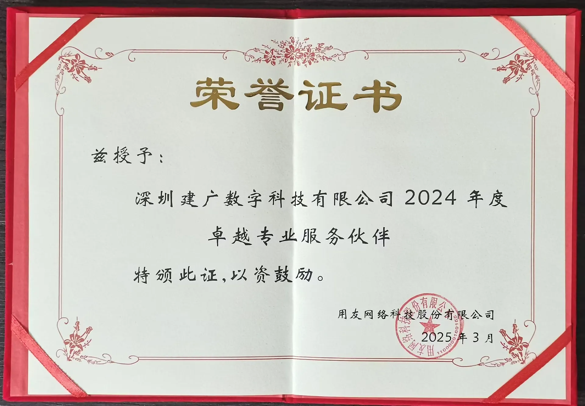 2024年度用友卓越专业服务伙伴